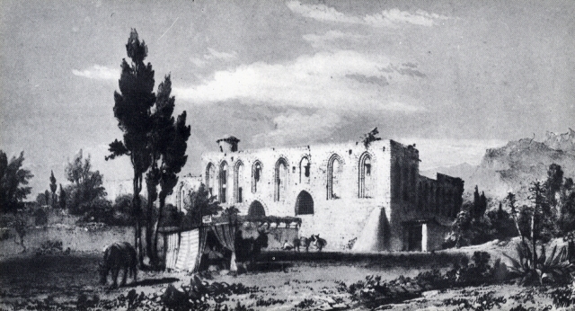 Palermo-Castello di Favara-Maredolce. Stampa ottocentesca.